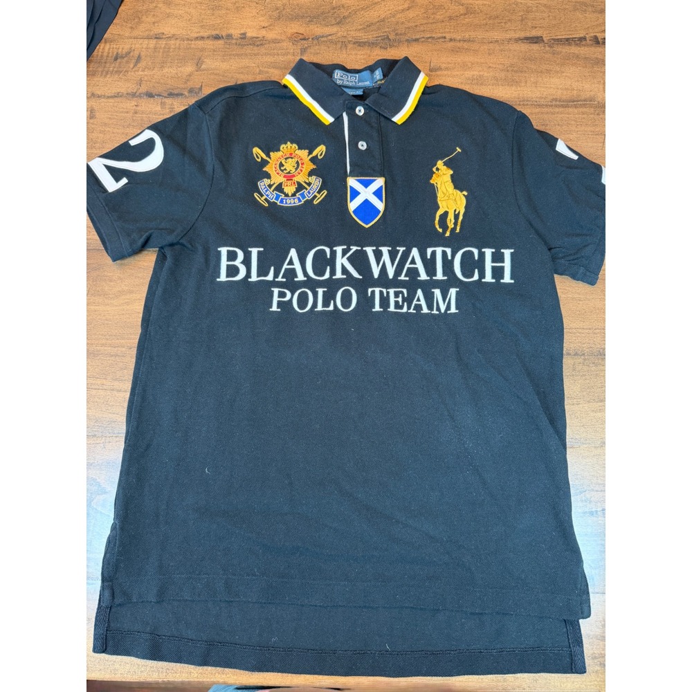 Polo Ralph Lauren Blackwatch Polo Team Big Pony Shirt Mens Medium Custom Fit
